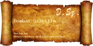 Dombai Szibilla névjegykártya
